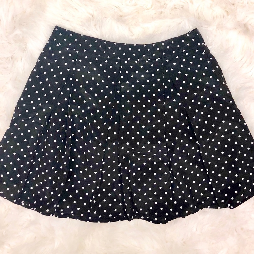 Pleated Polka Dot Skirt